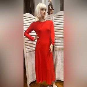 Tomato Red summer weight Zara knit maxi, NWT, size S
